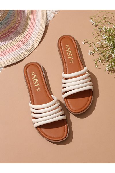 GNIST By Styli Multi Strap Flat Sandals