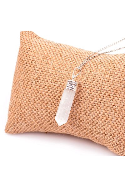Taş Sandığı Selenite Stone Pile Necklace