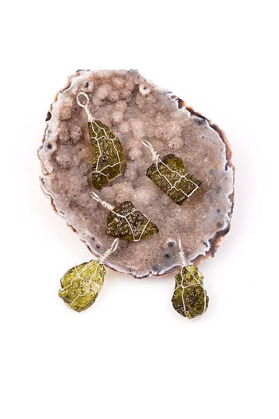 Taş Sandığı Moldavite Stone Silver Necklace