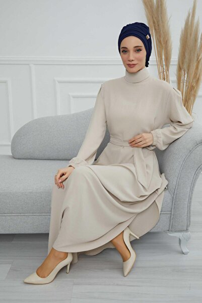 Aisha's Design Chiffon Ready-Made Turban with Accessories,Ht-95S,Ht-95S,Navy Blue