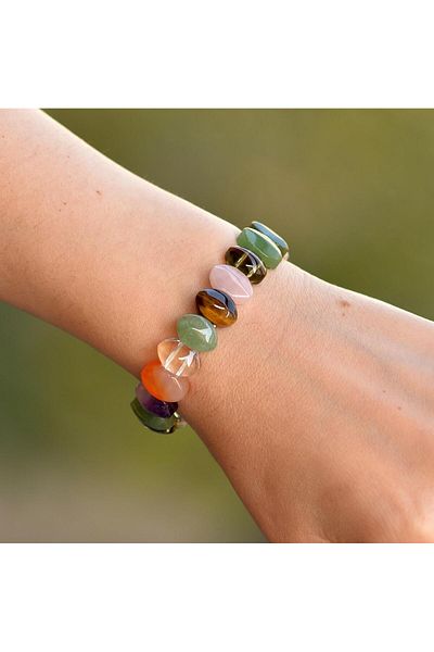 Taş Sandığı Chakra Stones Bracelet - Diamond Cut