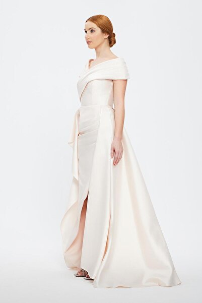 CENGIZ AKTURK Stone Embroidered Slit Long Evening Dress - 1030C