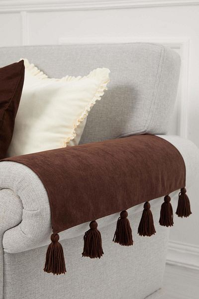 Aisha's Design 65x55 cm Tasseled 2-Piece Armrest Set - KC-4