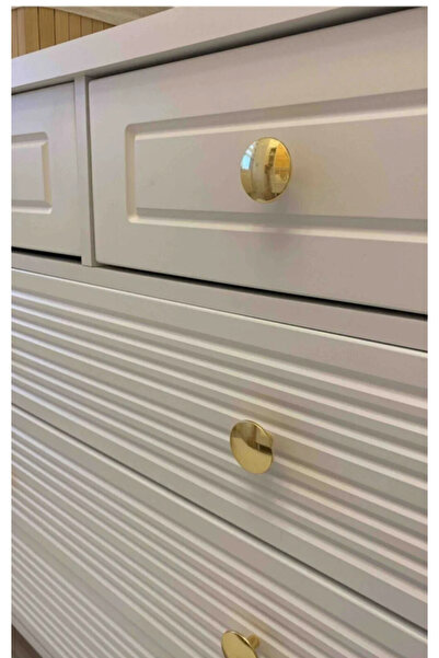 DKSDİZAYN 10 Adet Mantar Düğme Altın Sarı Mobilya Vestiyer Çekmece Mutfak Dol...