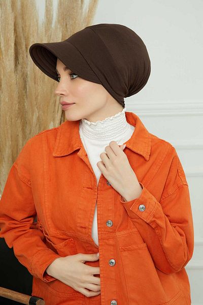 Aisha's Design قبعة قطنية ممشطة مطبوعة على شكل عظمة - b-73
