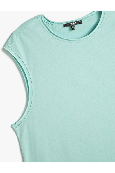 Koton Alap ujjatlan póló, kivájt ujjú címke, részletes nyakú