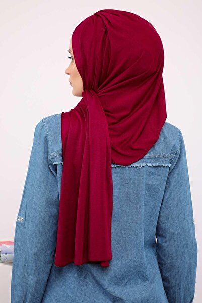 Aisha's Design Multi Cross Stitch Practical Combed Cotton Shawl,Ps-41,Burgundy