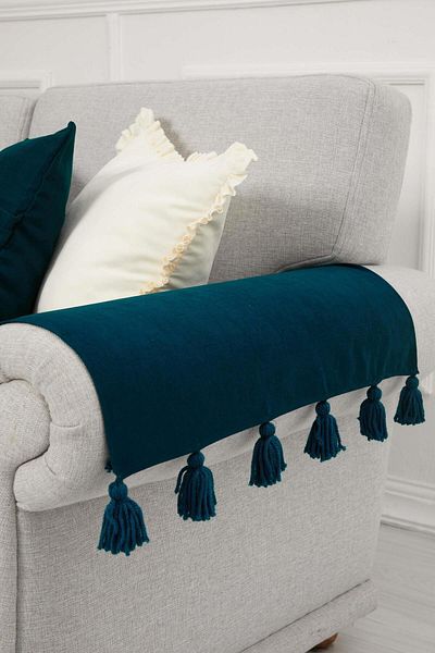 Aisha's Design 65x55 cm Tasseled 2-Piece Armrest Set - KC-4
