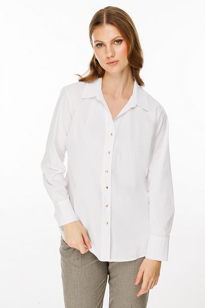 Ekol Shirt Collar Buttoned Front Blouse