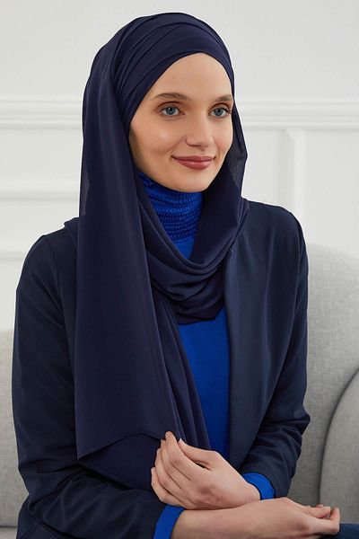 Aisha's Design شال شيفون كلاسيكي عملي بتصميم متقاطع - cps-15,cps-15