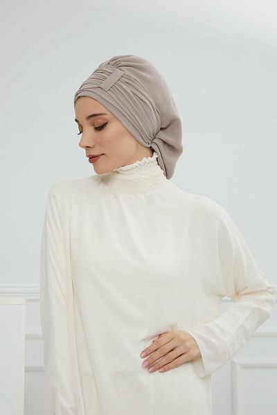 Aisha's Design عمامة شيفون جاهزة بتصميم مطوي، HT-107، HT-107