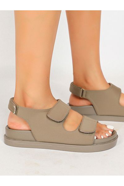 Sneak-a-Peek By Styli Double Velcro Strap Open Toe Sandals