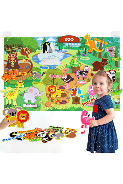 Choice Zoom Animal Felt Story Board Montessori Early Learning Toy Themed Storytelling Flannel Toys Inter...