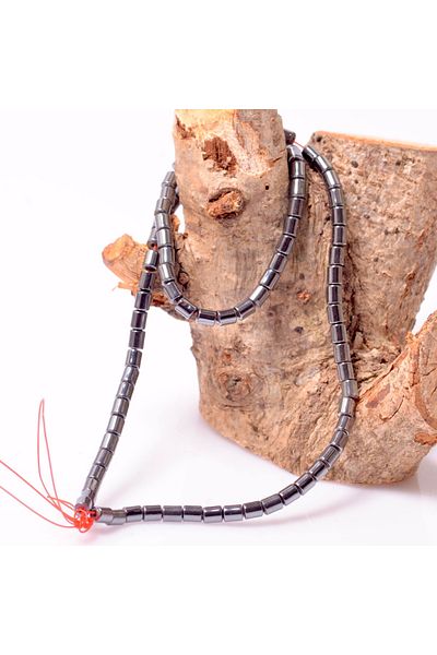 Taş Sandığı Cylinder Cut Hematite Stone String - 4*5 mm