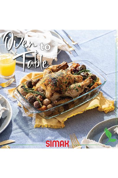 Simax Rectamgular Roaster 1.5L: Heat-Resistant Glass, Oven & Microwave Safe