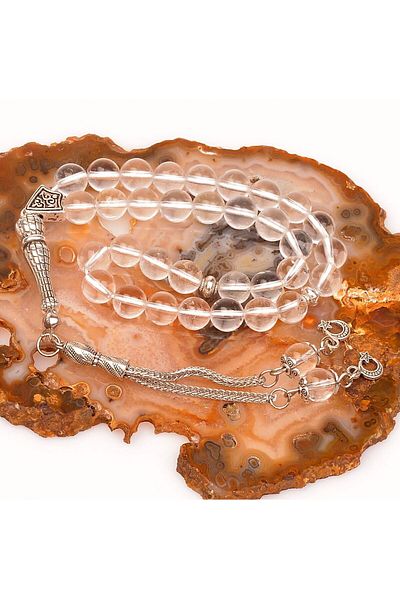Taş Sandığı Crystal Quartz Stone Rosary 8 Mm