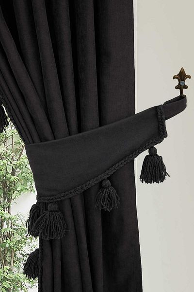 Aisha's Design Double Edge Tassel Background Curtain - PR-1