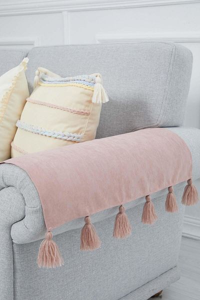 Aisha's Design 65x55 cm Tasseled 2-Piece Armrest Set - KC-4