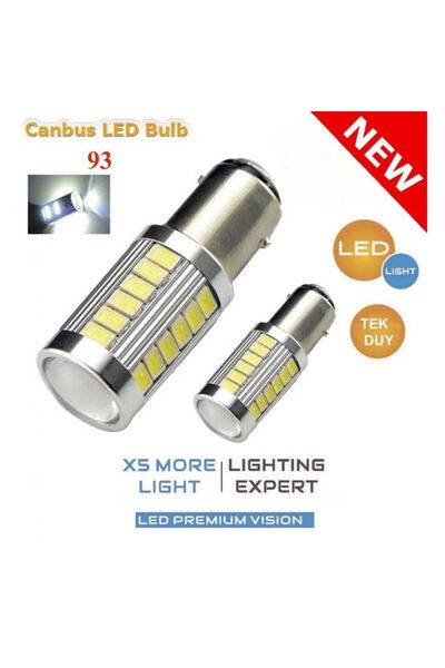 Universal 93 Led Stop Ve Sinyal Ampülü Tek Duylu Beyaz