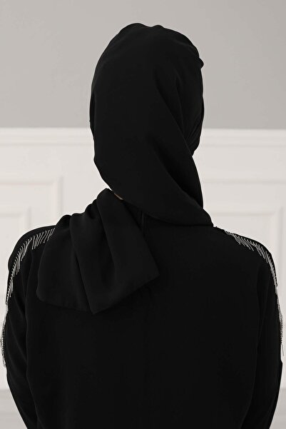 Aisha's Design Σχεδιαστικό τουρμπάνι από σιφόν με χρυσά αξεσουάρ, HT-28, HT-28, Μαύρο