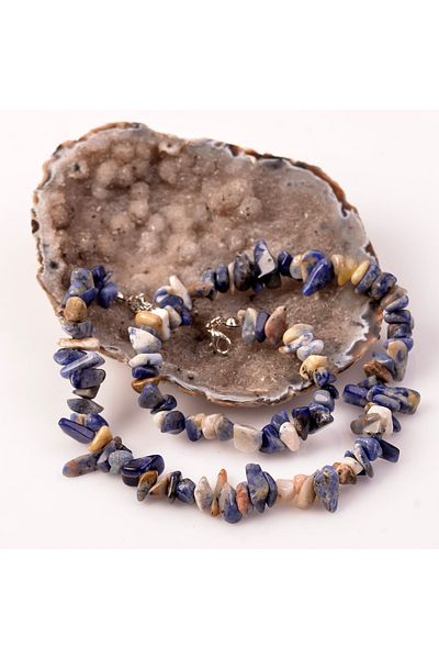 Taş Sandığı Sodalite Stone Unshaped Necklace