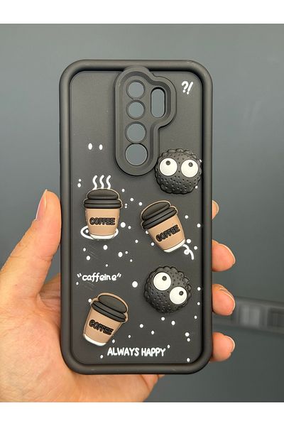 Fibaks جراب Redmi Note 8 Pro بتصميم نمط حماية للكاميرا، غطاء سيليكون ناعم باللون الأسود