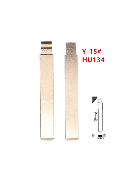 Choice 10pcs Y-15# 15# HU134 Y15 Metal Uncut Blank Flip Remote Key Blade For ...