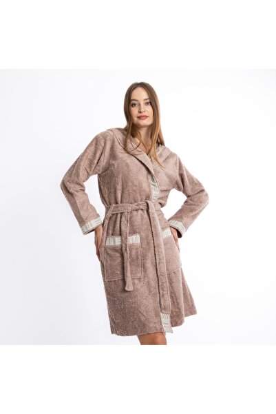 Beyzateks Tekstil Γυναικείο αντιβακτηριδιακό μπουρνούζι με κουκούλα Bamboo Luxury