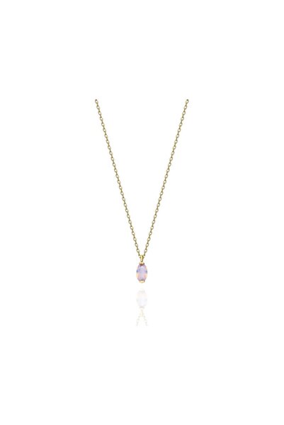 FasekGold Gümüş Kolye - 0.50 Ct Pink (Pembe) Quartz Taşlı Gümüş Kolye - Hediy...