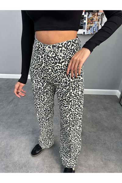 ESRAHELVACI Leo Pattern Wide-Leg Jeans