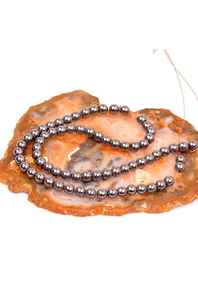 Taş Sandığı 6 Mm Hematite Stone String