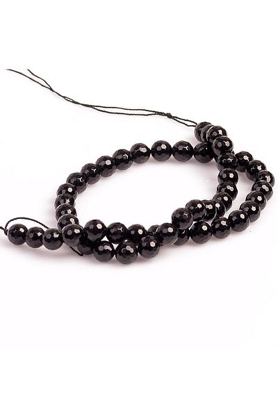 Taş Sandığı Facet Cut Onyx Stone String (8 Mm)