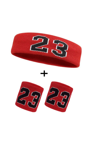 Choice Red Nr23 Set Cotton Athletic Headband Number 24 Elastic Sweatband Prot...