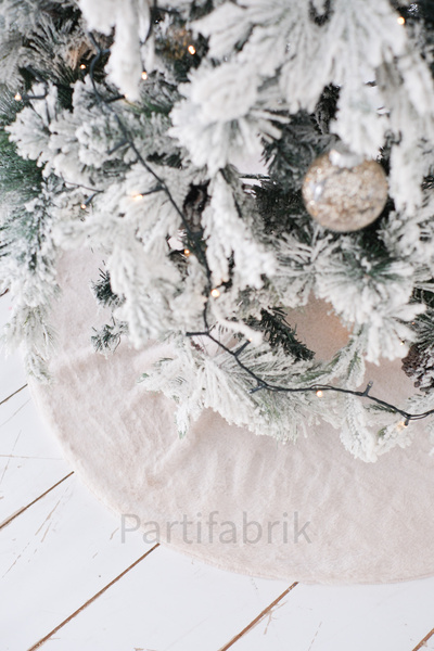 Partifabrik Χριστουγεννιάτικο βελούδινο ρετρό χαλάκι δέντρου σε μπεζ απόχρωση...