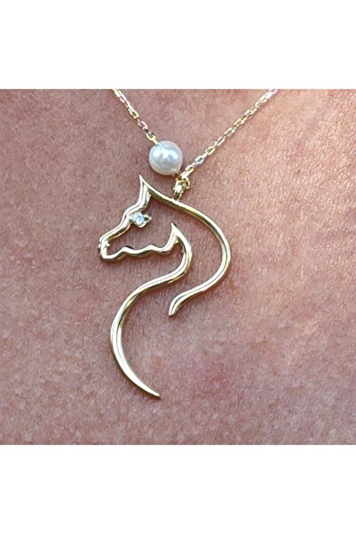 FasekGold Gümüş Kolye - At Desenli Gümüş Kolye