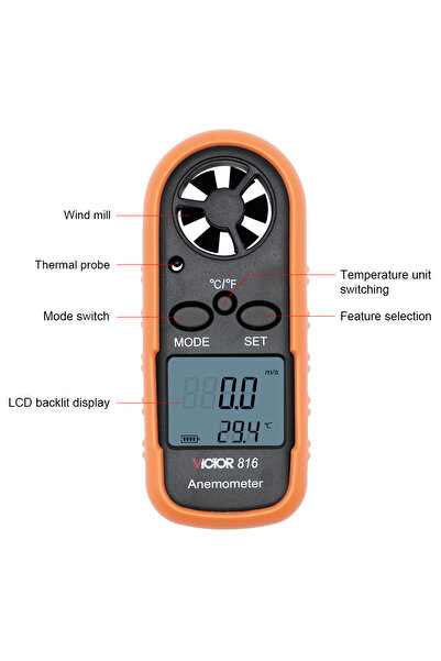 Choice مقياس سرعة الرياح 816 فيكتور 816 لقياس سرعة الرياح الخارجية ودرجة الحر...