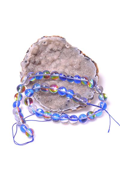 Taş Sandığı Hydrothermal Quartz Stone String - 10 Mm Blue