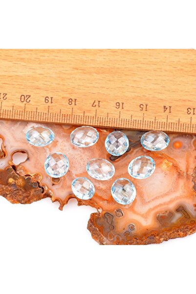 Taş Sandığı Mavi Topaz Taşı Faset Kesim - Yüzük Ve Kolye Taşı