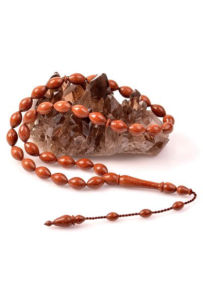 Taş Sandığı Rosewood Barley Cut Rosary - 8*12 Mm