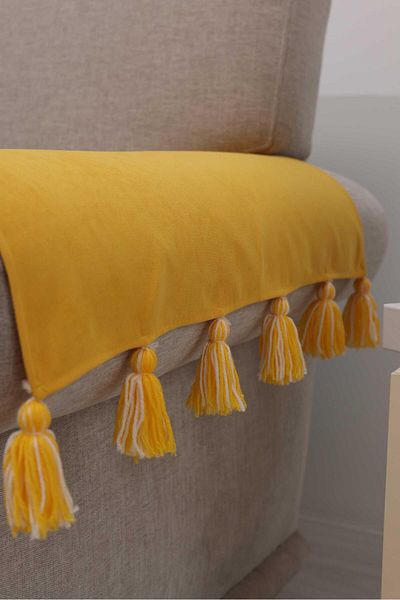 Aisha's Design 65x55 cm Tasseled 2-Piece Armrest Set - KC-4