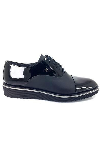 Fosco Λευκό-Μαύρο λουστρίνι 6590 Casual Ανδρικά Παπούτσια