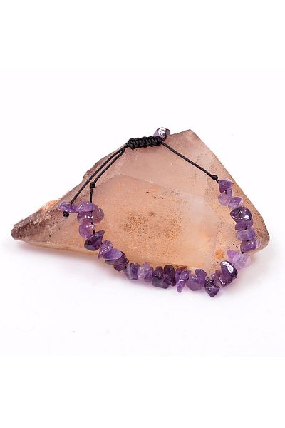 Taş Sandığı Amethyst Stone Bracelet - Adjustable