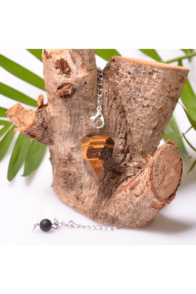 Taş Sandığı Pendulum - Facet Cut Tiger Eye Stone Pandula
