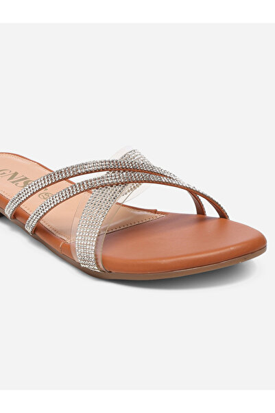 GNIST By Styli Embellished Strap Flat Sandals