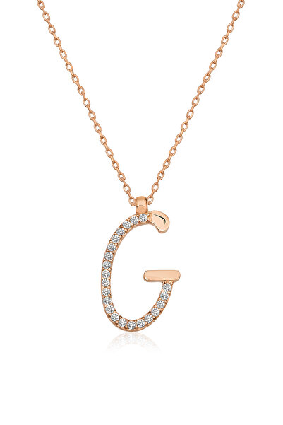 Nereze 925 Ayar G Harfi Kolye Kadın Gümüş Kolye