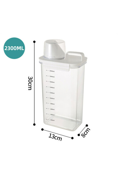 Choice موزع مسحوق الغسيل القابل لإعادة التعبئة بسعة 2300 مل، صندوق تخزين مسحو...