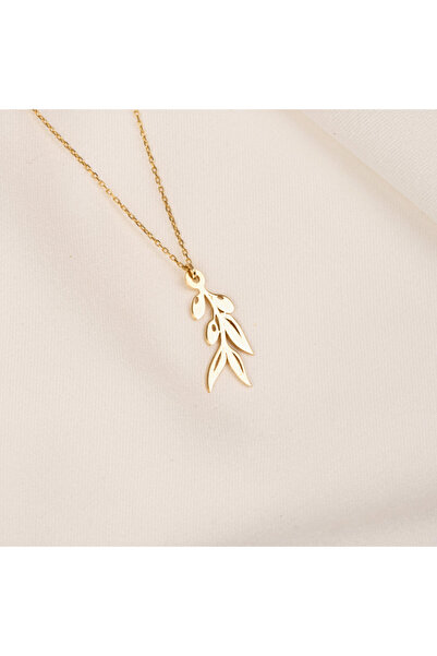 FasekGold Gümüş Kolye - Zeytin Dalı 925 Ayar Gümüş Kolye