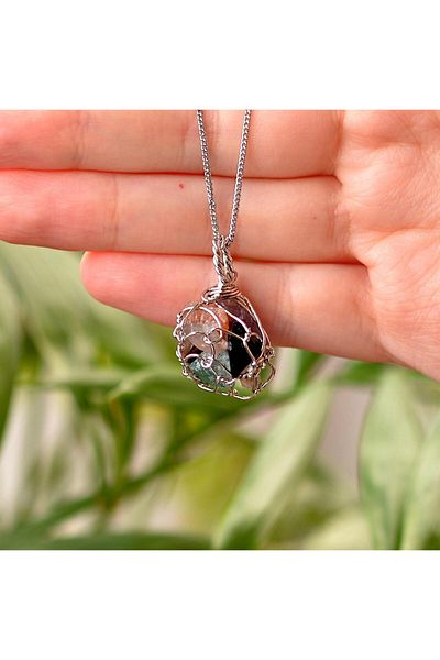 Taş Sandığı Caged Necklace from Chakra Stones - Raw Stones