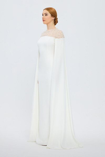 CENGIZ AKTURK Prevailing Neckline Stone Embroidered Hijab Evening Dress - 1027C