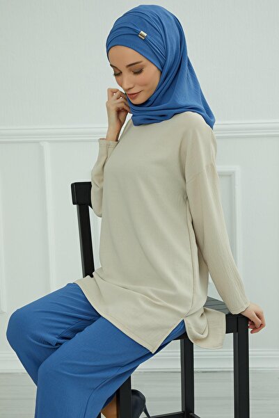 Aisha's Design Accessory Detailed Aerobin Shawl, Cps-94, Blue